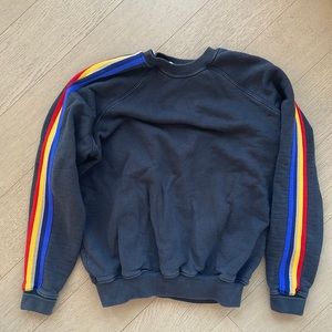 Spiritual Gangster Grey Sweater with Rainbow detail
